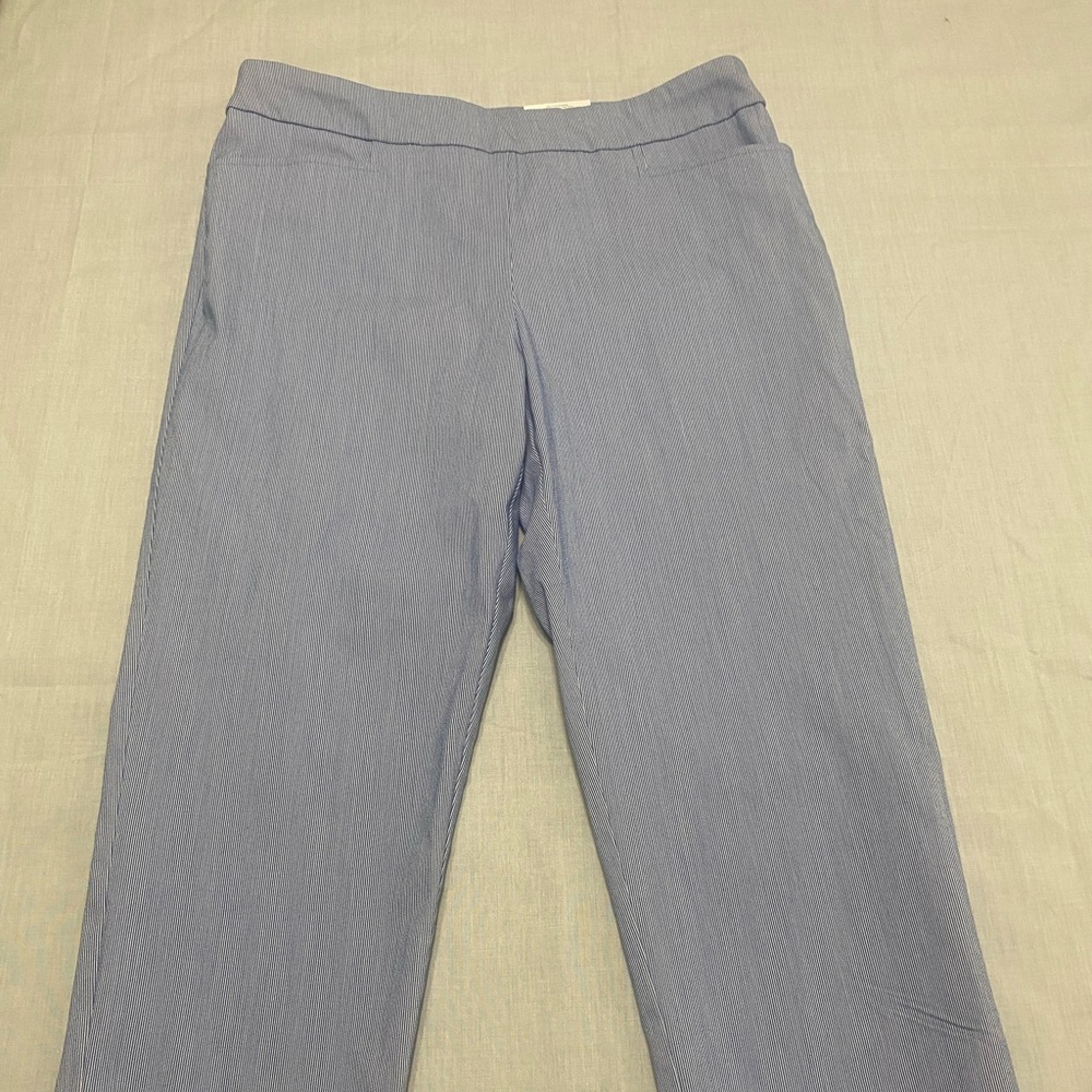 Time and Tru womens blue stripe millennium capri NWT szM(8-10)